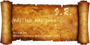 Vályi Róbert névjegykártya