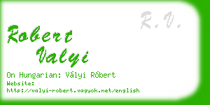 robert valyi business card