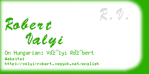 robert valyi business card